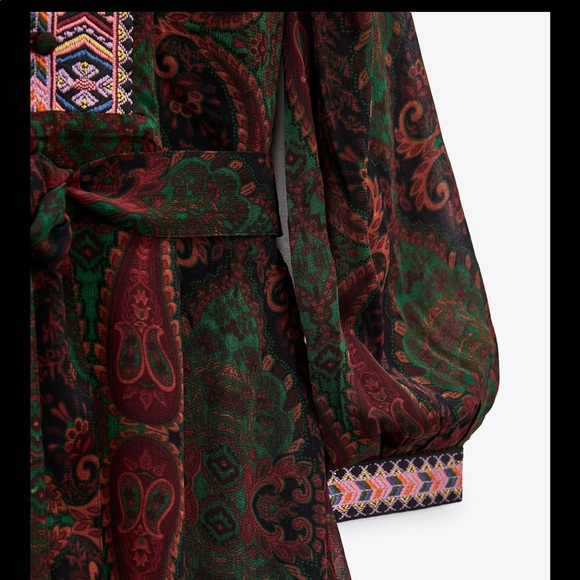 ZARA JACQUARD RIBBON DRESS - Picture 11 of 11